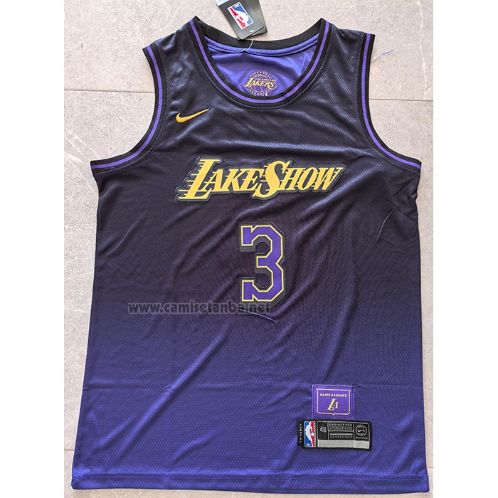 Camiseta Los Angeles Lakers Anthony Davis #3 Ciudad 2024-25 Violeta